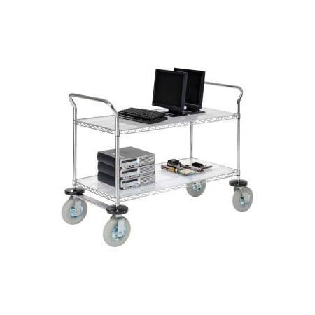 Nexel    Chrome Wire Shelf Instrument Cart 36x24 2 Shelves 1200 Lb. Capacity